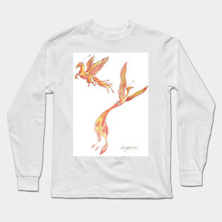 Phoenix Bird Red Horse Pony Griffon Long Sleeve T-Shirt